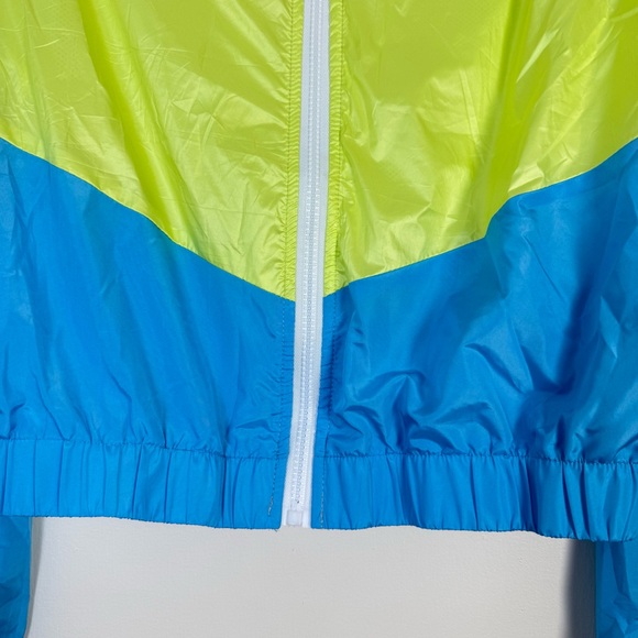 4/$25Colorblock Windbreaker Jacket Medium Blue Green Full Zip Lightweight Casual - Picture 4 of 10
